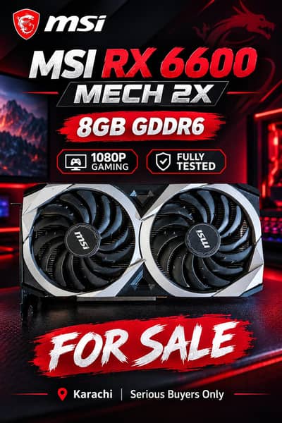 MSI Radeon RX 6600 MECH 2X 8GB – Gaming Graphics Card