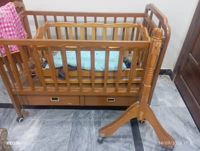baby bed and swing wooden solid unused.
