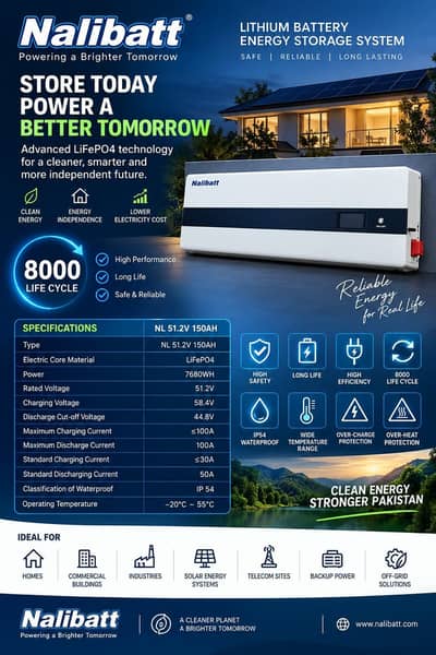 7.6kWh Lithium Battery 8000 Cycles