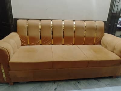 Sofa set  (5 seaters) with brass style