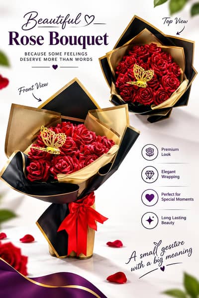 Premium Red Rose Bouquet  | A Beautiful Gift for Someone Special