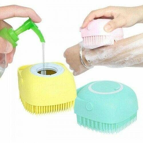 T  1Pcs Silicone Massage Bath Brush Liquid Soap Dispenser - Multi