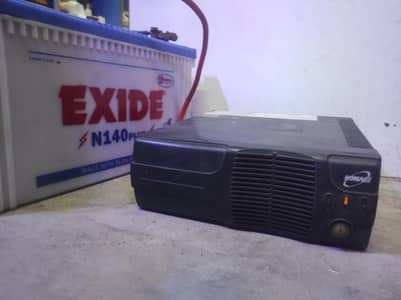 Homage inverter ups 1kva with battery exide 17 plates working