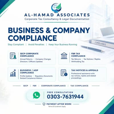 Company Compliance | SECP FBR Tax & Corporate Compliance | Tax Notices
