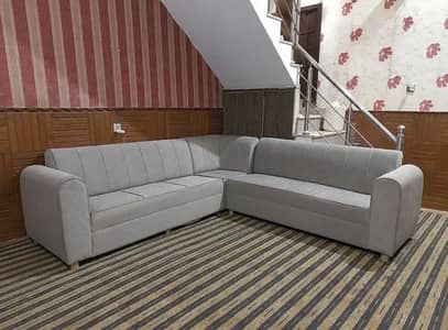 7 Seater L-Shape Sofa – Pure Wood | Almost New Condition