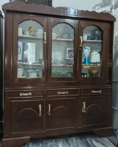 Wooden Crockery Cabinet / Showcase – Good Condition