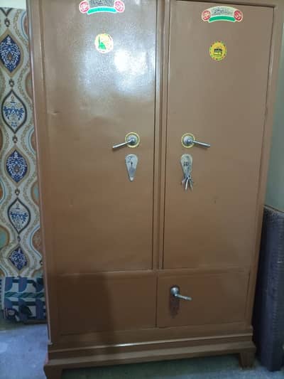 Two door iron wardrobe with locker