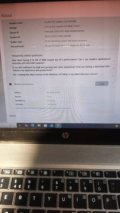 Hp elite book840G3 i5 6Generation. 03490040241