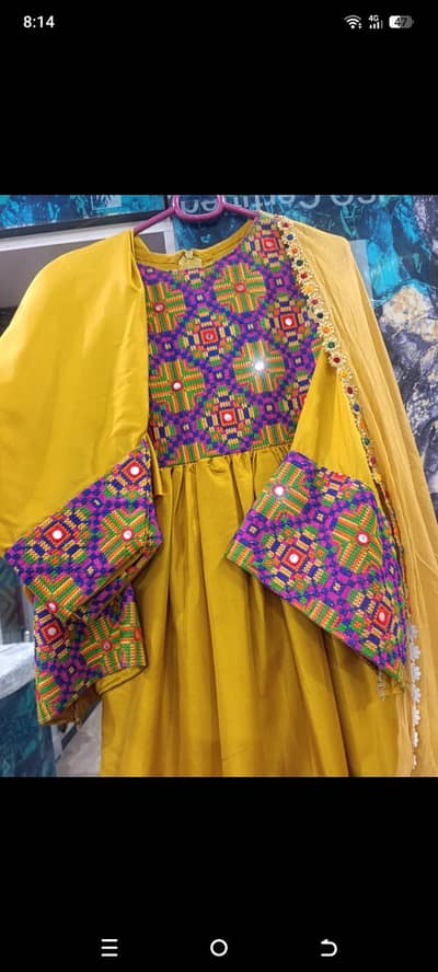Hand stitch sindhi frock