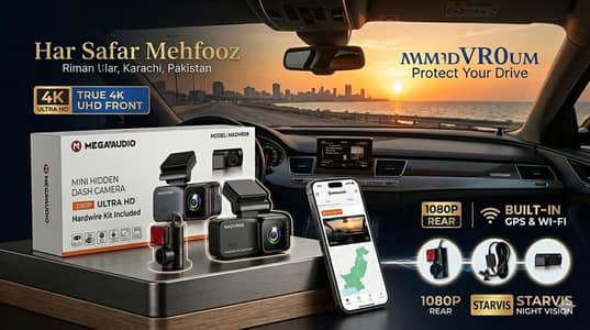 4k Front Back wifi Dashcam with GPS and App