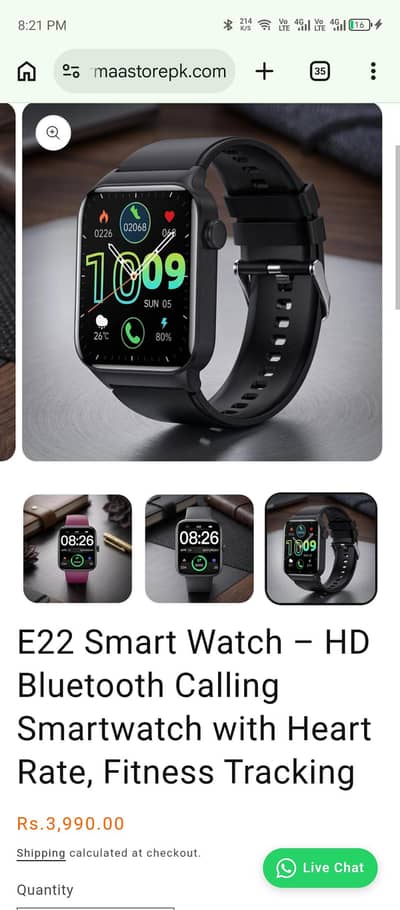 E22 smart watch box pack ha total imported