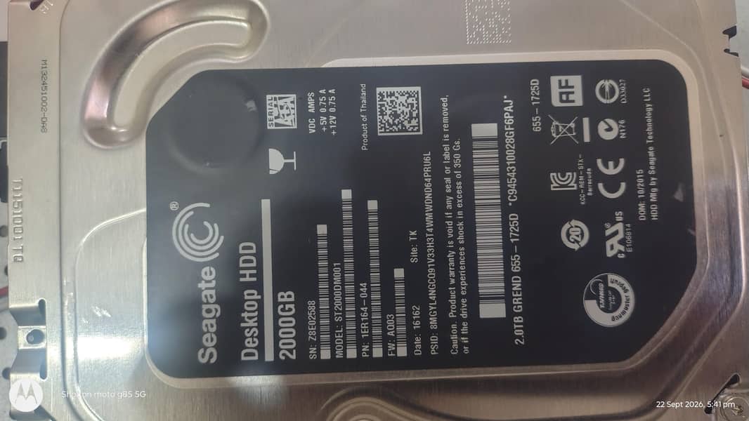 2000GB hard disk 0