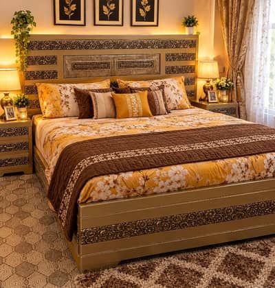 Premium Master Bed Set with Master Foam mattress and side table.