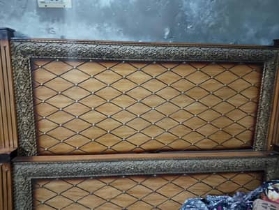Beautiful Wooden Double Bed + Mattress for Sale