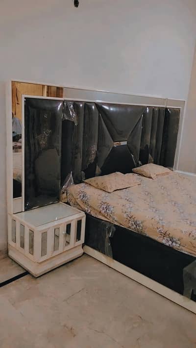 Wooden King size bed set with Mattress