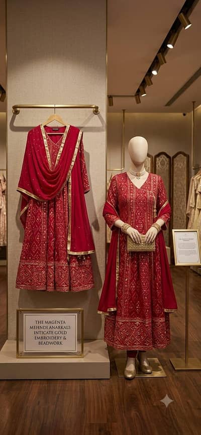 Beautiful pink Anarkali dress