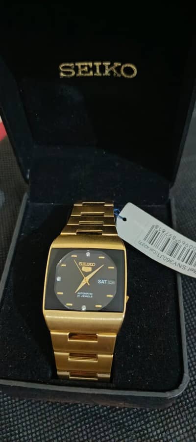 Seiko-5 gold plated 21-jewels wristwatch