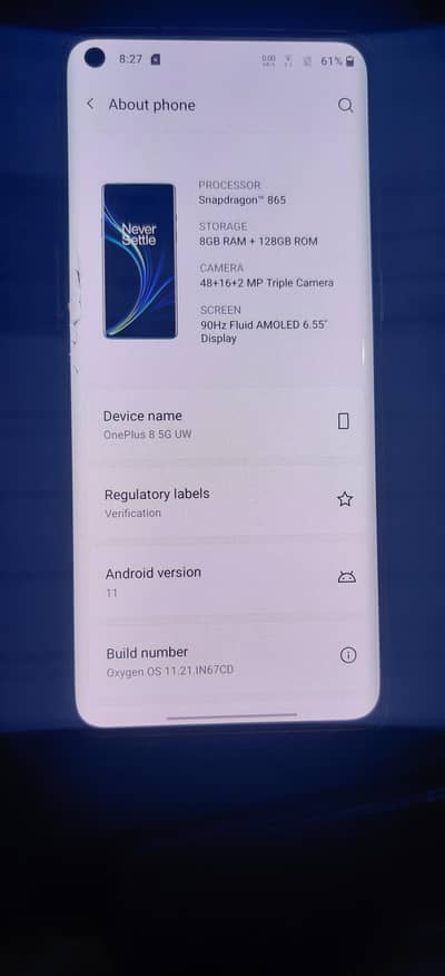 One Plus 8 EXCHANGE POSSIBLE