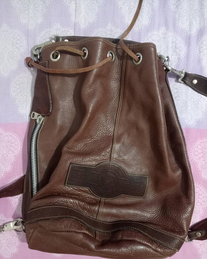 leather duffle bagpack 0