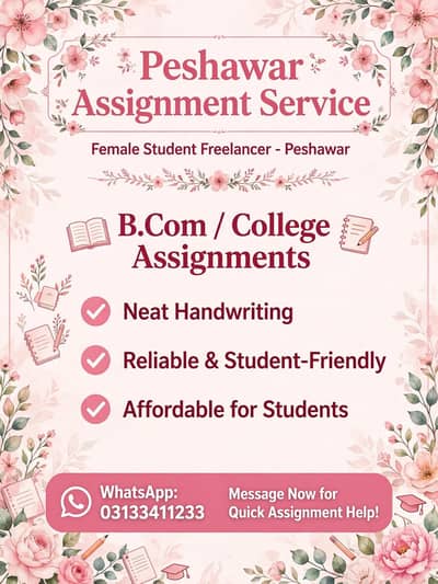 Peshawar Assignment Writing Service - BCom / College Neat Handwriting
