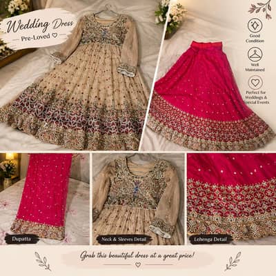 Bridal Wedding Dress | Lehenga & Dupatta | Worn Once
