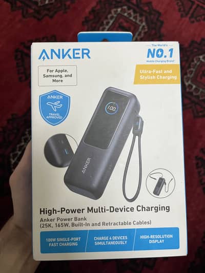 Anker Laptop Power Bank (25K, 165W, Built-In and Retractable Cables