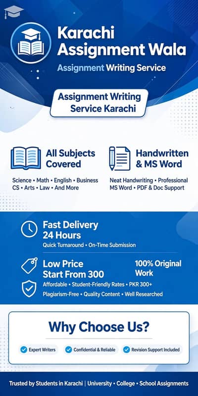 Assignment Writing Service Karachi - All Subjects 300Rs