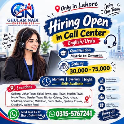 Call Center Jobs in Lahore | Urdu & English Speaking Agents Required