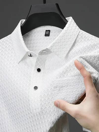 Men Summer Short Sleeve Polo Shirt Red Casual Stretch