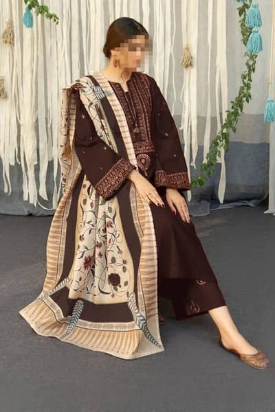 Product Name*: 3 Pcs Women's Unstitched Embroidered Suit
