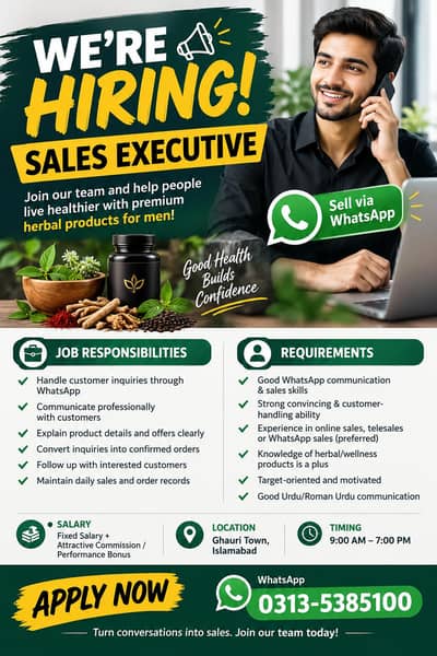 Sale Executive for Herbal product