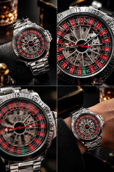 skeleton rotate dial watch