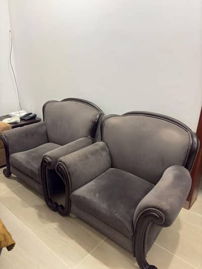pure wooden 5 seater sofa set