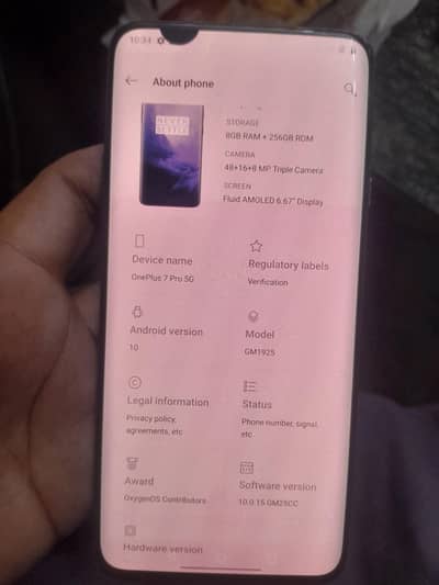 One Plus 7 Pro 8GB 256GB PTA approved
