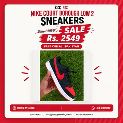 Nike Court Borough Low 2 — Black/Red Free Cash On Delivery available