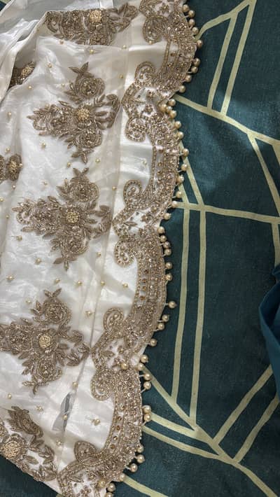 Beautiful white nikkah dress for sale work kora dapka