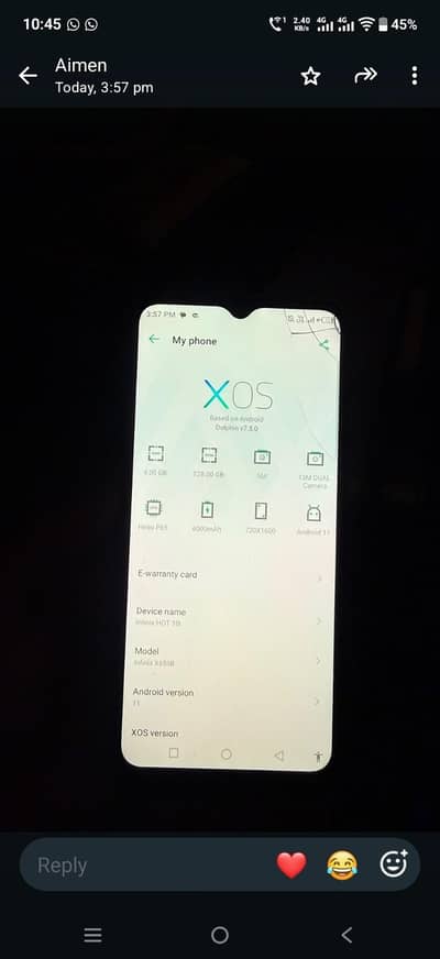 infinix hot 10i panel thora brek hai baqi ok hai