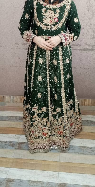 Green colour dress