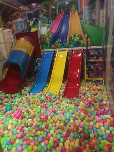 Slightly Used Kids Ball Pool with 3 Slides