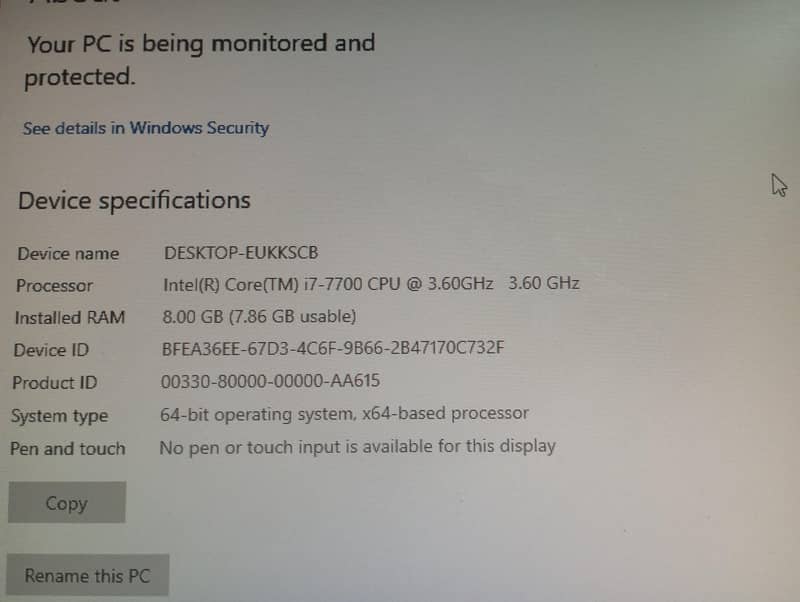 Core i7 7th Generation 8