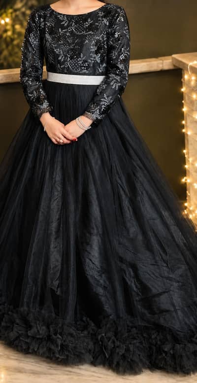 Black Maxi from Jabeen by Wahab Ali