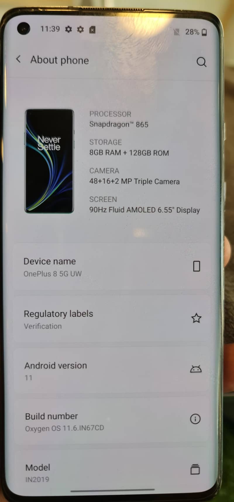 One Plus 8 5g 4