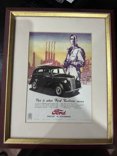 1940 antique automotive advertising poster.