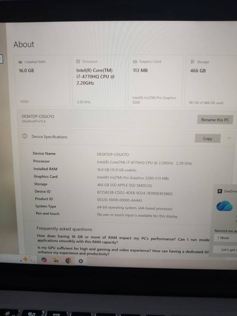 Mac book pro 1