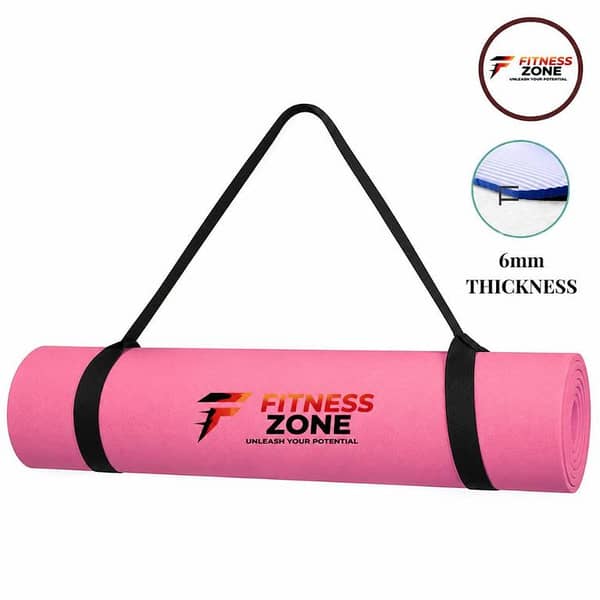 Yoga mat 6mm for men and women Anti Slip | 72 x 24 Inches | Non-Toxic Gym Mat for Yoga, Pilates, Stretching & Home Workout | Lightweight with Carry Strap