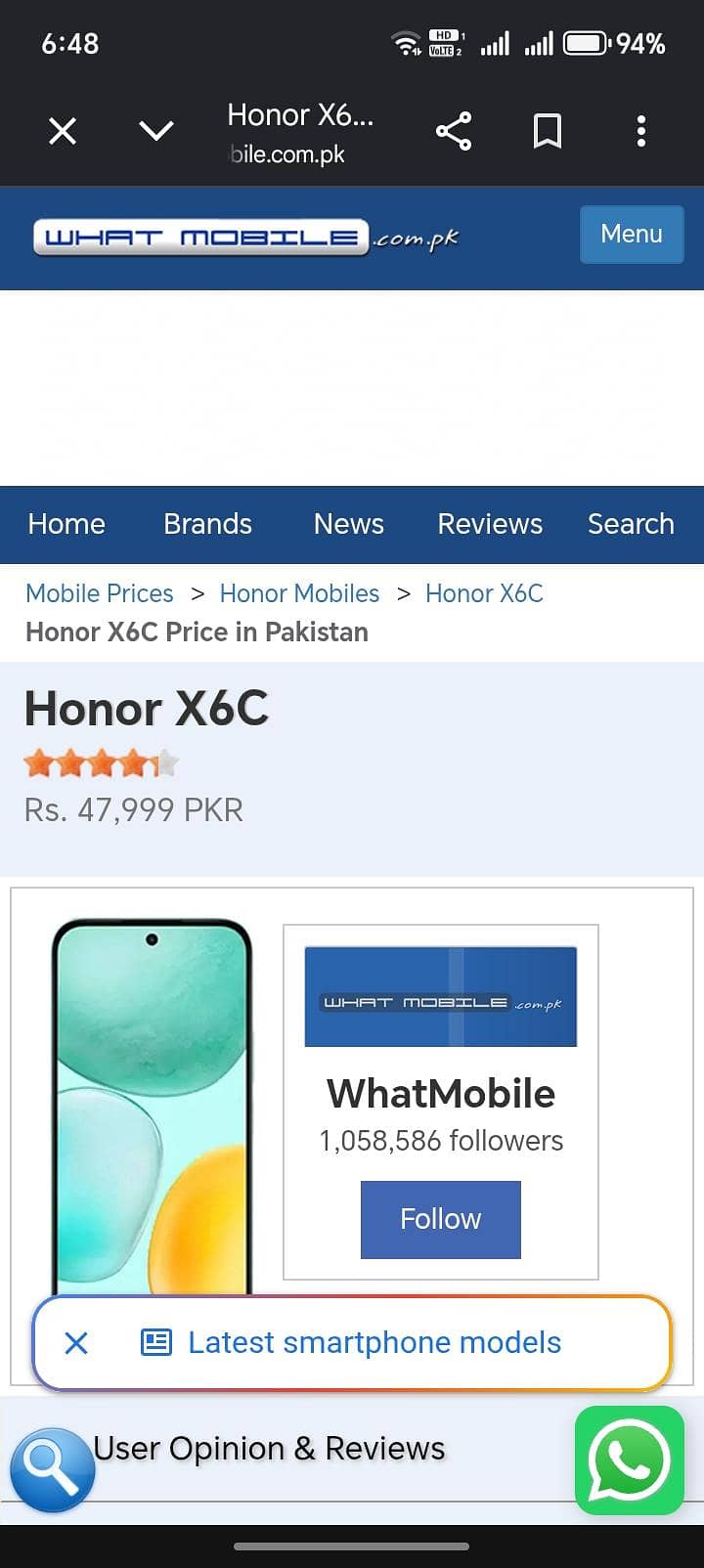 Honor x6c 8