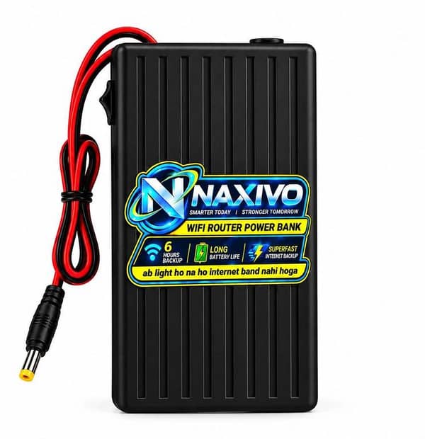 Naxivo WiFi Router Power Bank 12000mAh 9V/12V – 0.5A & 1A Support, 5-6 Hours Backup Mini UPS for WiFi Devices, Portable WiFi Power Backup