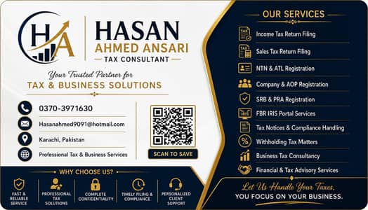 Income Tax Filing and NTN Registration Expert FBR Tax Consultant