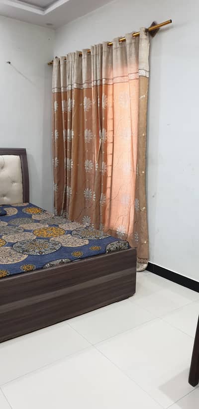 bed with curtains