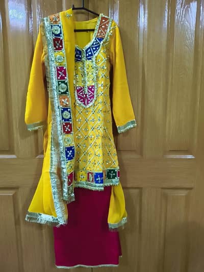 Stitched 3 piece Gotta suit. Mayon suit. Mehndi suit